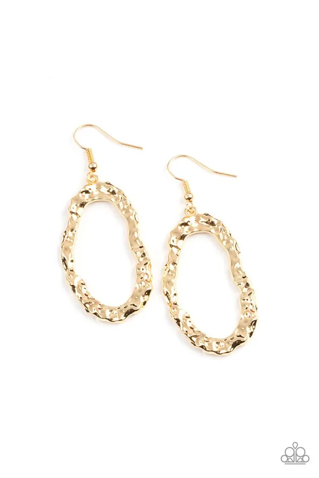 Paparazzi Jewelry Earrings Paparazzi Earring ARTIFACT Checker Gold Paparazzi Jewelry Earrings Paparazzi Earring ARTIFACT Checker Gold