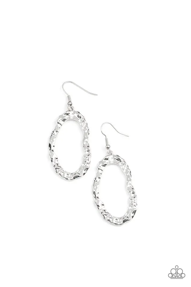 Paparazzi Jewelry Earrings Paparazzi Earring ARTIFACT Checker Silver Paparazzi Jewelry Earrings Paparazzi Earring ARTIFACT Checker Silver