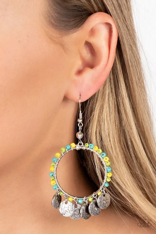 Paparazzi Jewelry Earrings Paparazzi Earring Bohemian Beach Blast Green