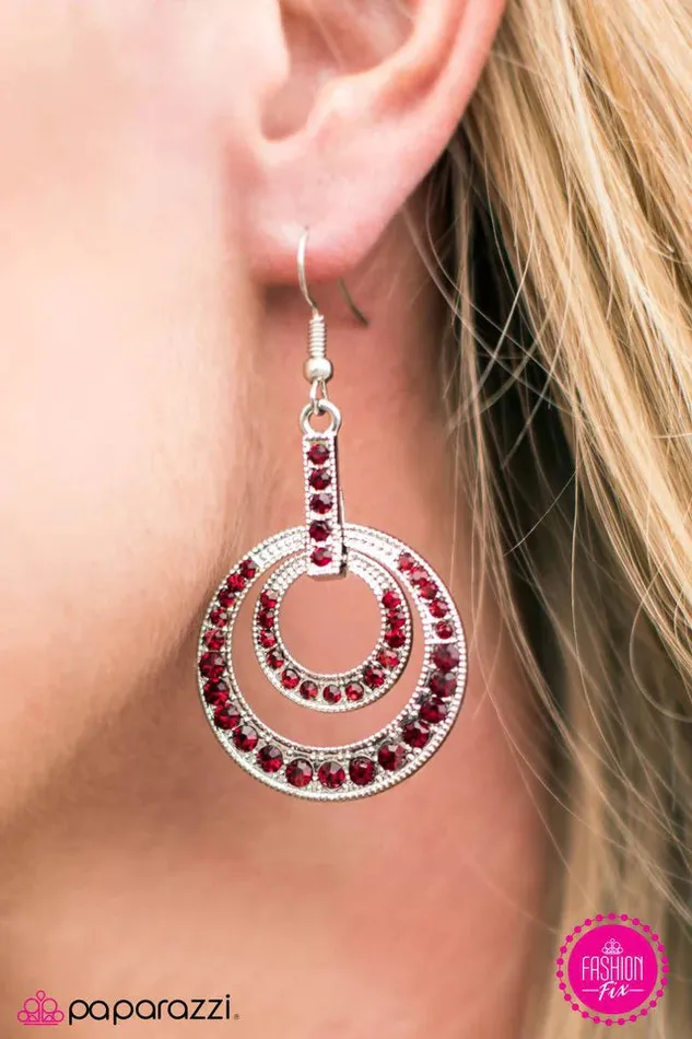 Paparazzi Jewelry Earrings Paparazzi Earring Cant Dull My Sparkle Red