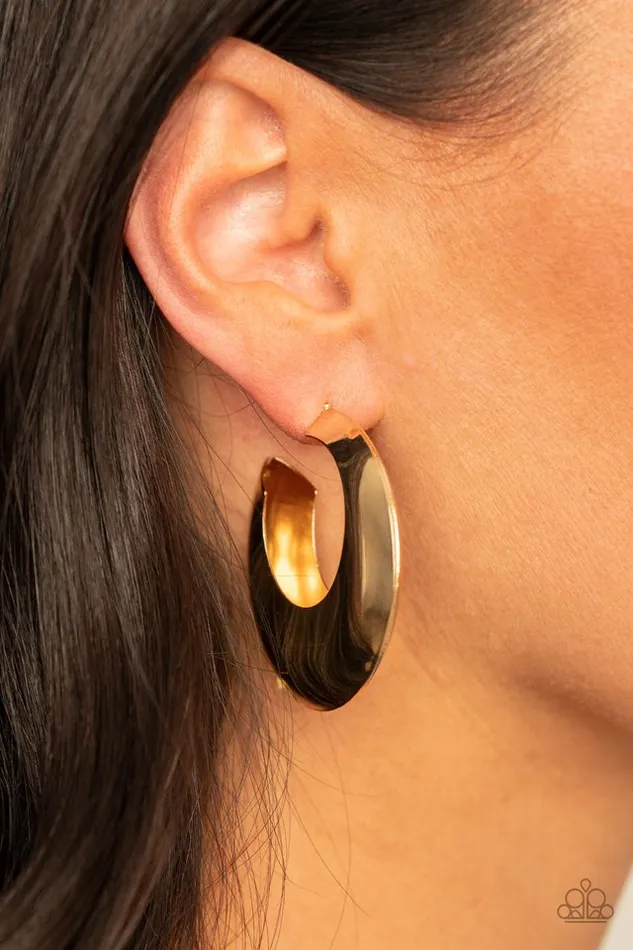 Paparazzi Jewelry Earrings Paparazzi Earring Chic CRESCENTO Gold