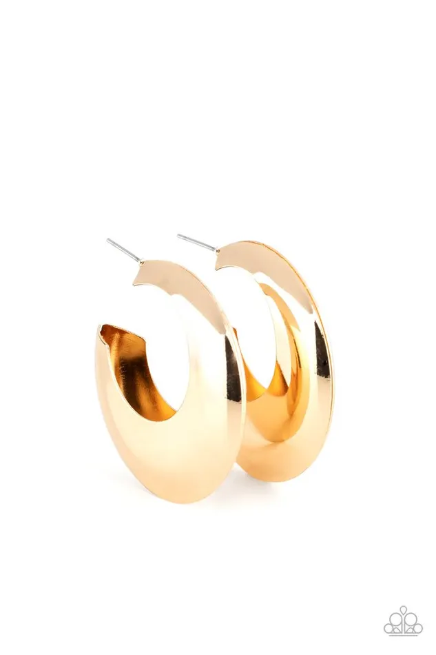 Paparazzi Jewelry Earrings Paparazzi Earring Chic CRESCENTO Gold Paparazzi Jewelry Earrings Paparazzi Earring Chic CRESCENTO Gold