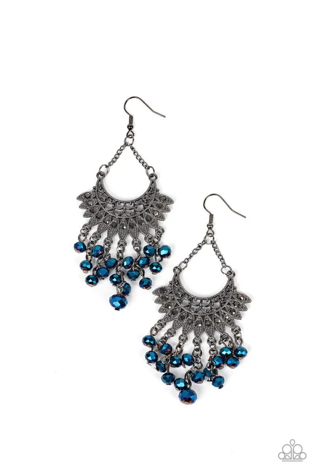 Paparazzi Jewelry Earrings Paparazzi Earring Chromatic Cascade Blue
