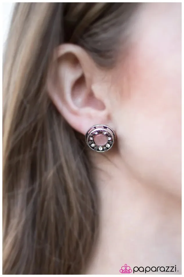 Paparazzi Jewelry Earrings Paparazzi Earring Crystal Castles Pink