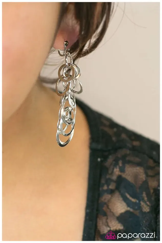 Paparazzi Jewelry Earrings Paparazzi Earring Cyclone Silver