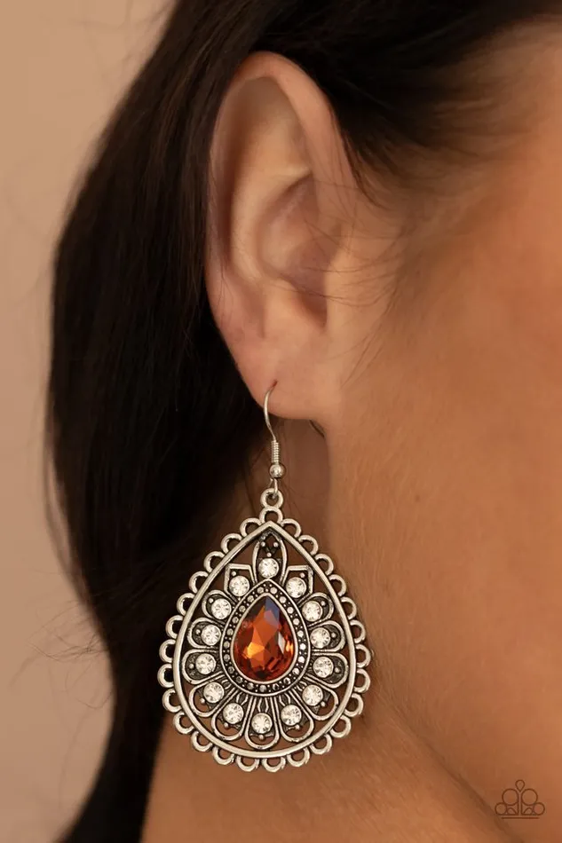 Paparazzi Jewelry Earrings Paparazzi Earring Eat Drink and BEAM Merry Brown