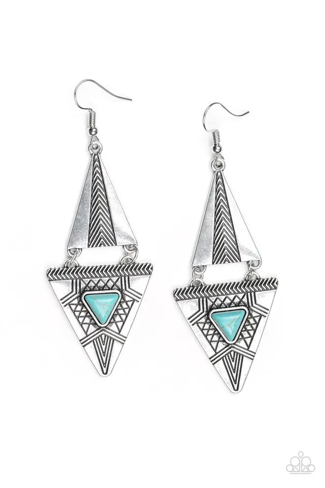 Paparazzi Jewelry Earrings Paparazzi Earring El Paso Edge Blue