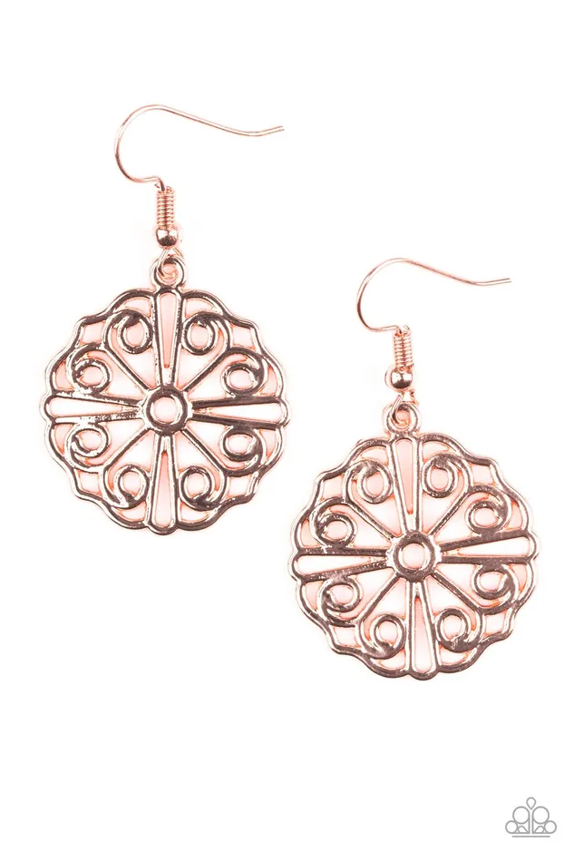 Paparazzi Jewelry Earrings Paparazzi Earring Feeling Frilly Copper