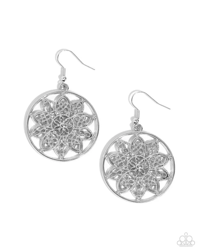 Paparazzi Jewelry Earrings Paparazzi Earring Garden Allure Silver Paparazzi Jewelry Earrings Paparazzi Earring Garden Allure Silver