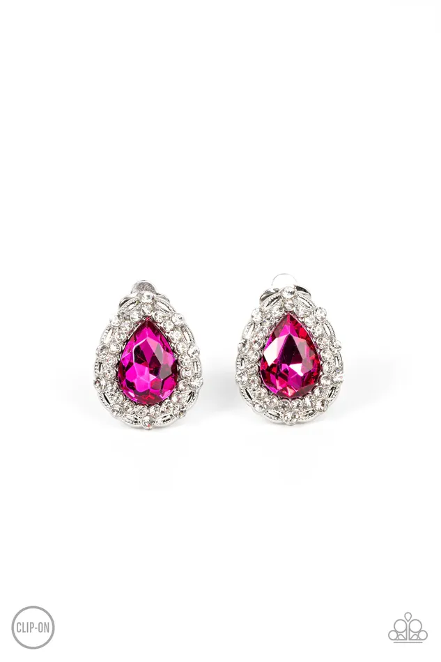 Paparazzi Jewelry Earrings Paparazzi Earring Haute Happy Hour Pink