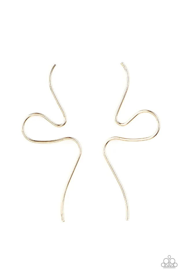 Paparazzi Jewelry Earrings Paparazzi Earring Heavy Metal Minimalist Gold
