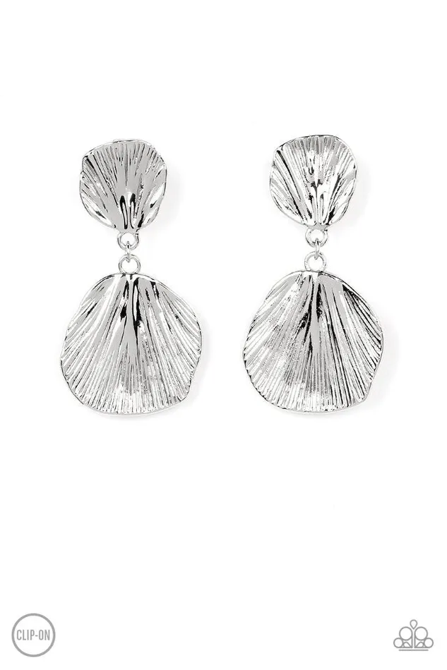 Paparazzi Jewelry Earrings Paparazzi Earring Metro Mermaid Silver Paparazzi Jewelry Earrings Paparazzi Earring Metro Mermaid Silver