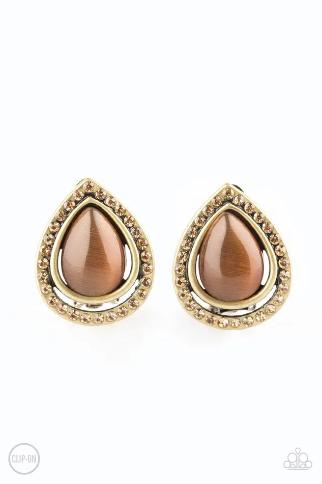 Paparazzi Jewelry Earrings Paparazzi Earring Noteworthy Shimmer Brass