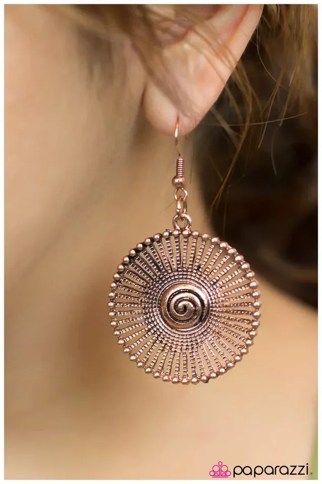 Paparazzi Jewelry Earrings Paparazzi Earring On Impulse Copper