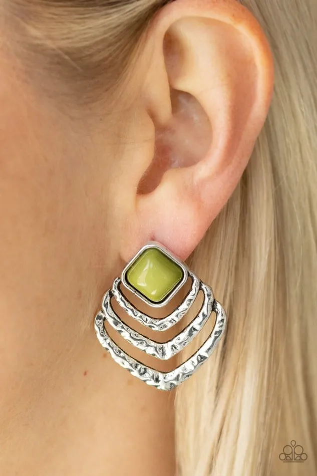 Paparazzi Jewelry Earrings Paparazzi Earring Rebel Ripple Green