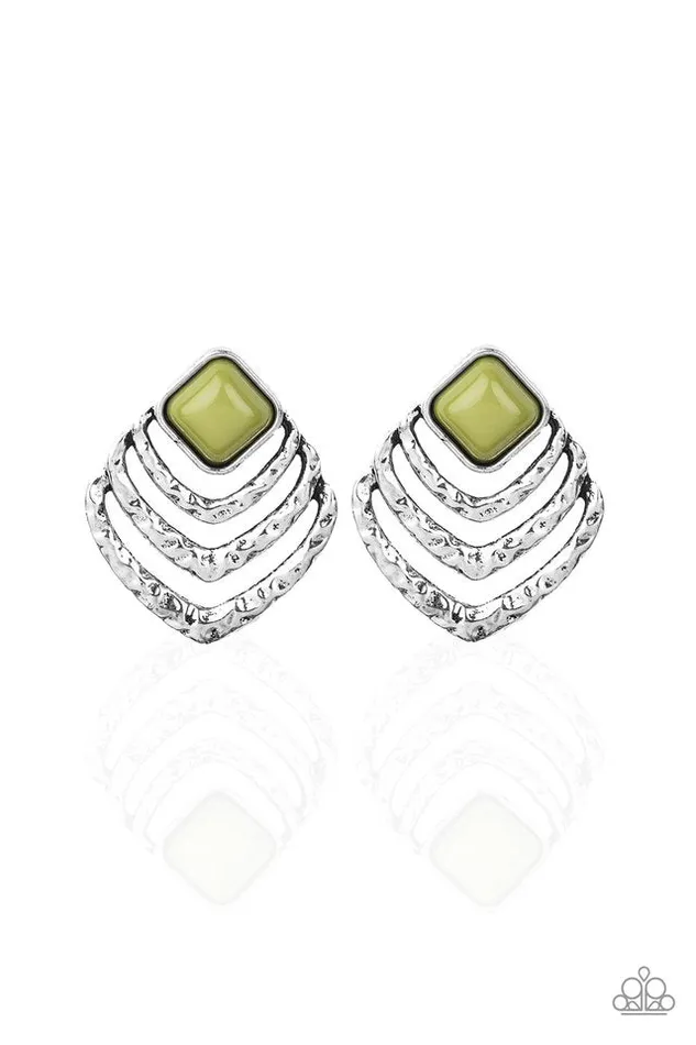 Paparazzi Jewelry Earrings Paparazzi Earring Rebel Ripple Green Paparazzi Jewelry Earrings Paparazzi Earring Rebel Ripple Green