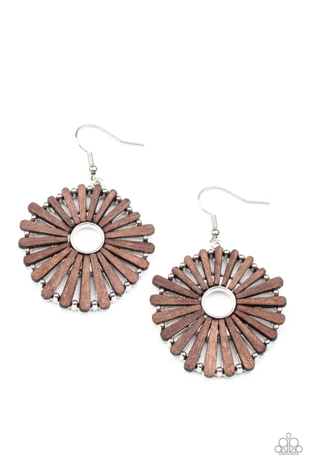 Paparazzi Jewelry Earrings Paparazzi Earring SPOKE Too Soon Brown