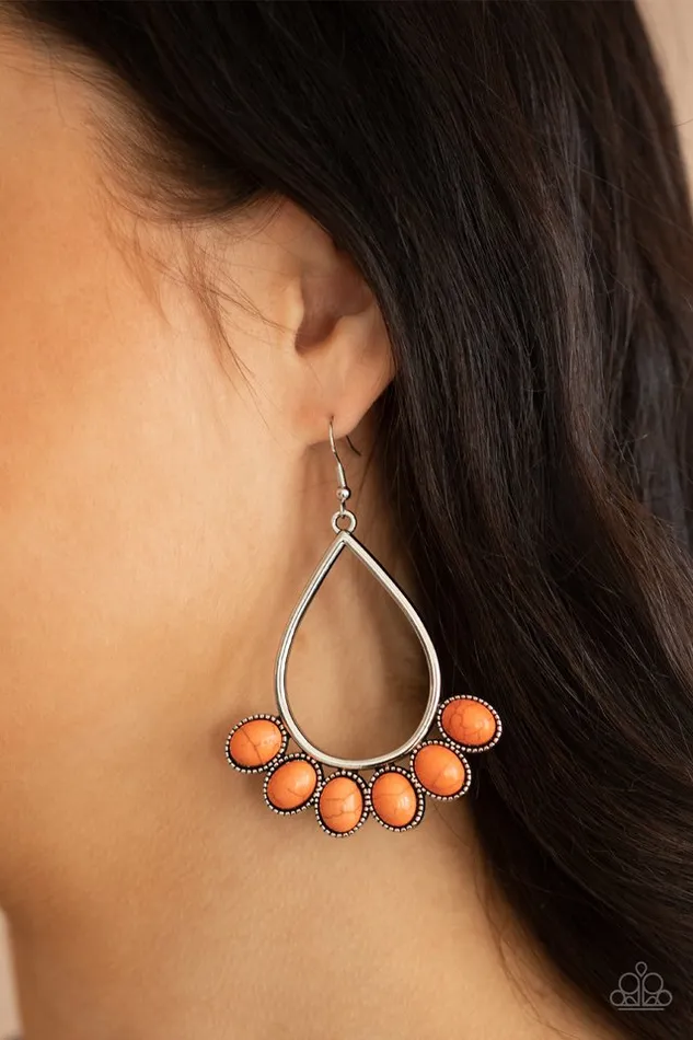 Paparazzi Jewelry Earrings Paparazzi Earring Stone Sky Orange