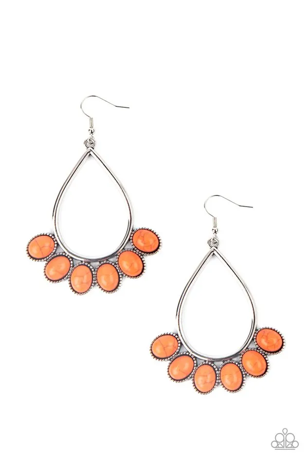 Paparazzi Jewelry Earrings Paparazzi Earring Stone Sky Orange Paparazzi Jewelry Earrings Paparazzi Earring Stone Sky Orange
