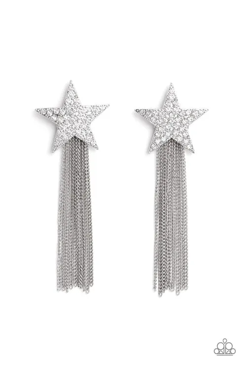 Paparazzi Jewelry Earrings Paparazzi Earring Superstar Solo White