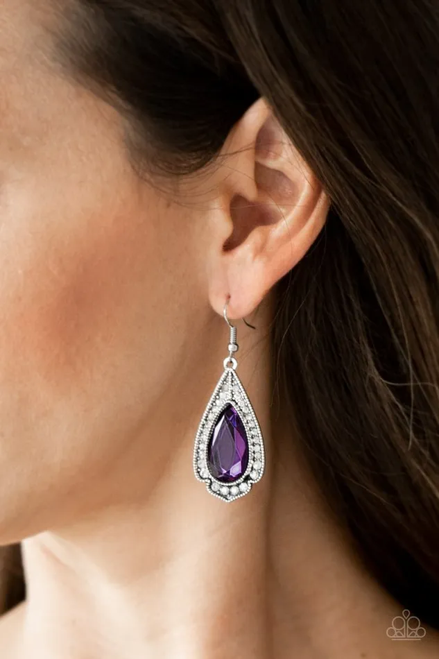 Paparazzi Jewelry Earrings Paparazzi Earring Superstar Stardom Purple