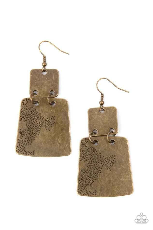 Paparazzi Jewelry Earrings Paparazzi Earring Tagging Along Brass Paparazzi Jewelry Earrings Paparazzi Earring Tagging Along Brass