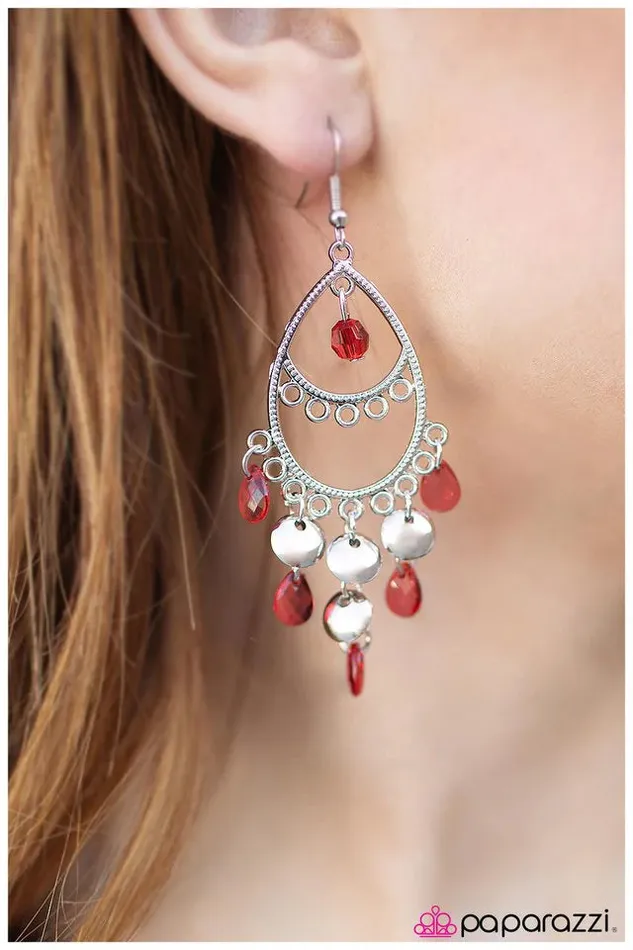 Paparazzi Jewelry Earrings Paparazzi Earring The Girly Girl Red
