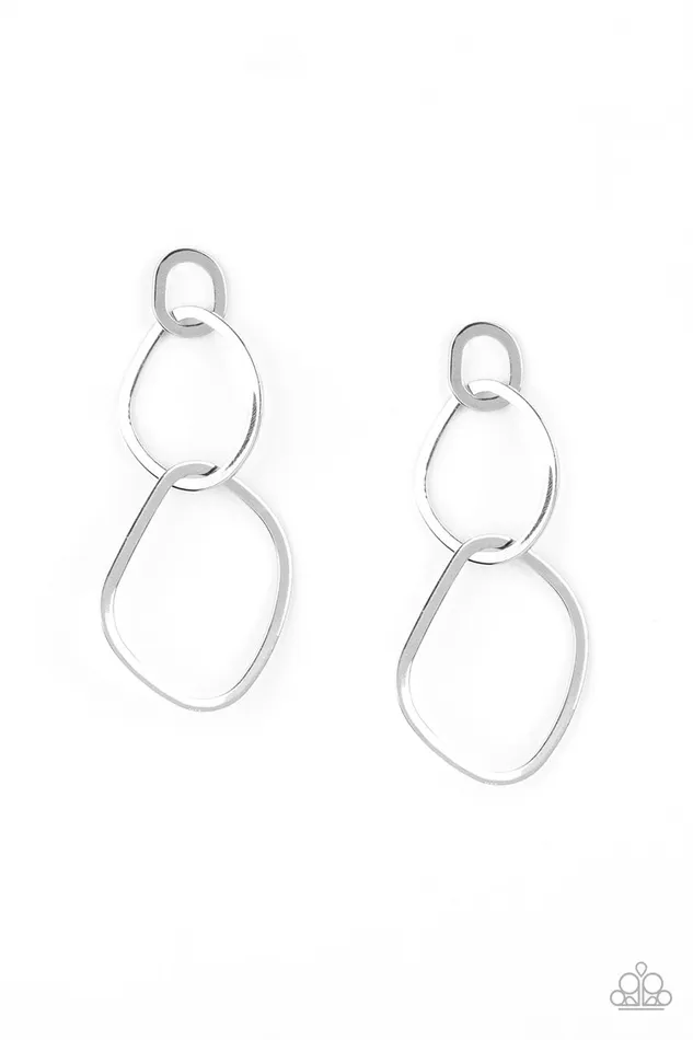 Paparazzi Jewelry Earrings Paparazzi Earring Twisted Trio Silver Paparazzi Jewelry Earrings Paparazzi Earring Twisted Trio Silver