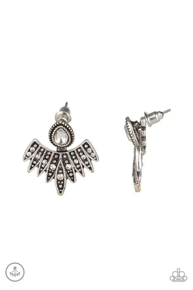 Paparazzi Jewelry Earrings Paparazzi Earring Wing Fling White Paparazzi Jewelry Earrings Paparazzi Earring Wing Fling White