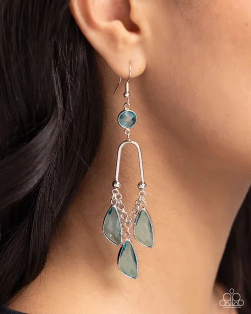 Paparazzi Jewelry Earrings Paparazzi Earring Winged Wardrobe Blue
