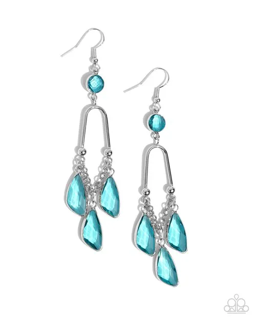 Paparazzi Jewelry Earrings Paparazzi Earring Winged Wardrobe Blue Paparazzi Jewelry Earrings Paparazzi Earring Winged Wardrobe Blue