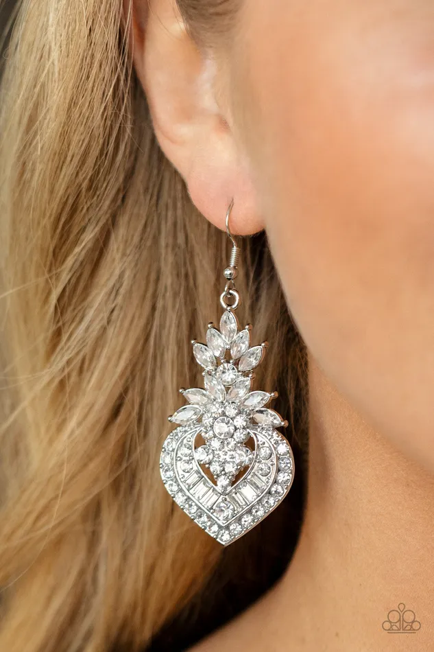 Paparazzi Jewelry Earrings Paparazzi Earrings Royal Hustle White