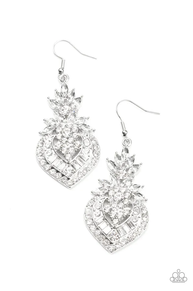 Paparazzi Jewelry Earrings Paparazzi Earrings Royal Hustle White