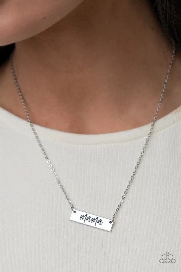 Paparazzi Jewelry Necklaces Paparazzi Necklace Blessed Mama Silver