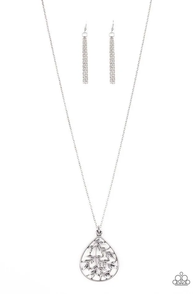 Paparazzi Jewelry Necklaces Paparazzi Necklace BOUGH Down Silver