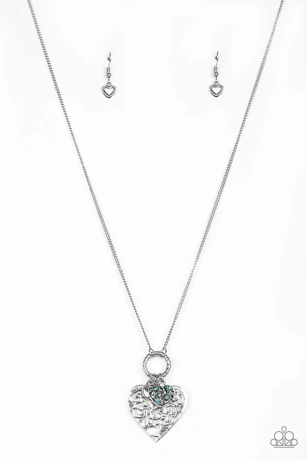 Paparazzi Jewelry Necklaces Paparazzi Necklace Bountiful Hearts Blue