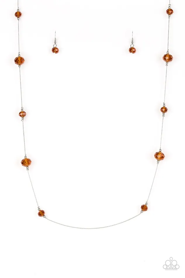 Paparazzi Jewelry Necklaces Paparazzi Necklace Champagne On The Rocks Brown