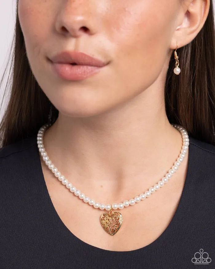 Paparazzi Jewelry Necklaces Paparazzi Necklace Filigree Infatuation Gold