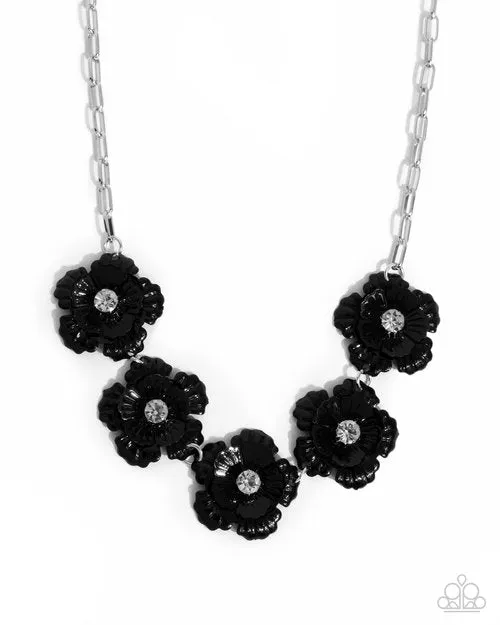 Paparazzi Jewelry Necklaces Paparazzi Necklace Flower Chain Black Paparazzi Jewelry Necklaces Paparazzi Necklace Flower Chain Black