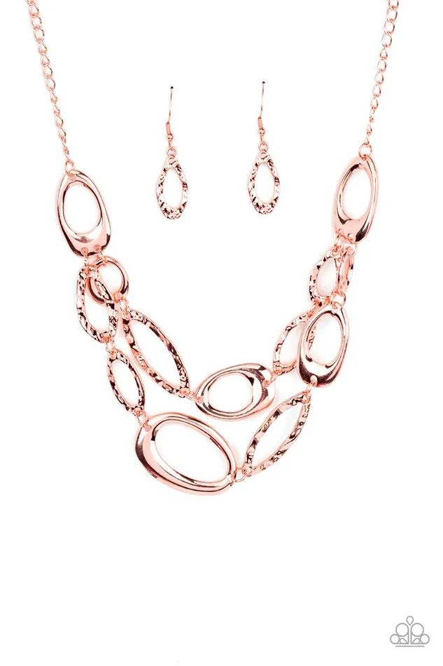 Paparazzi Jewelry Necklaces Paparazzi Necklace Game OVAL Copper Paparazzi Jewelry Necklaces Paparazzi Necklace Game OVAL Copper