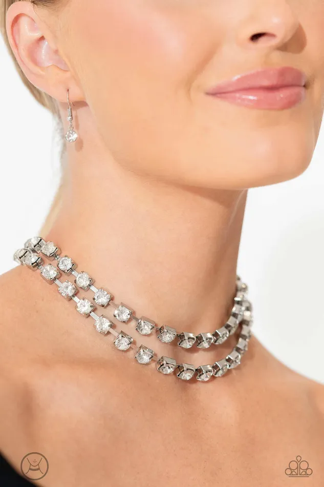Paparazzi Jewelry Necklaces Paparazzi Necklace Glistening Gallery White