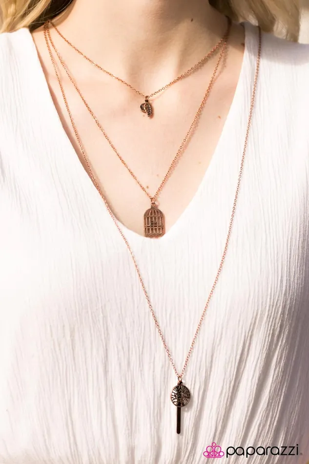 Paparazzi Jewelry Necklaces Paparazzi Necklace I Know Why The Caged Bird Sings Copper