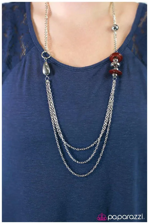 Paparazzi Jewelry Necklaces Paparazzi Necklace It All Stacks Up Red