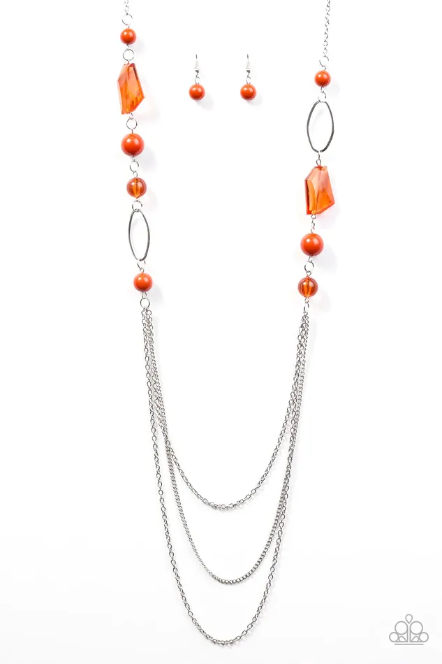 Paparazzi Jewelry Necklaces Paparazzi Necklace Jewel Jackpot Orange