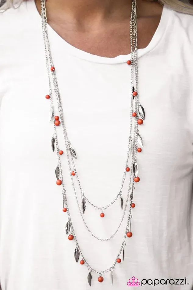 Paparazzi Jewelry Necklaces Paparazzi Necklace Keep It Sassy Orange