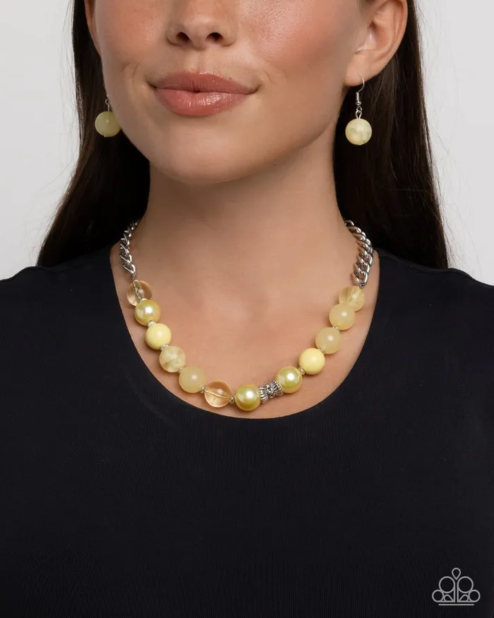 Paparazzi Jewelry Necklaces Paparazzi Necklace Opulent Opacities Yellow