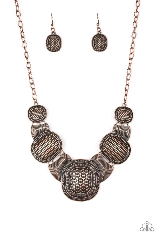 Paparazzi Jewelry Necklaces Paparazzi Necklace Prehistoric Powerhouse Copper