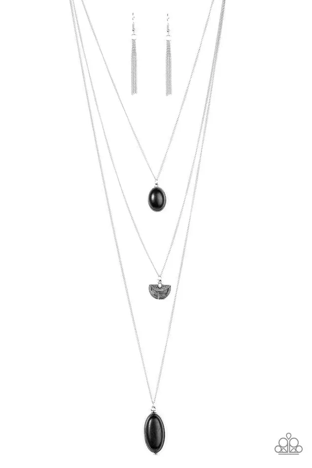 Paparazzi Jewelry Necklaces Paparazzi Necklace Sandstone Dunes Black