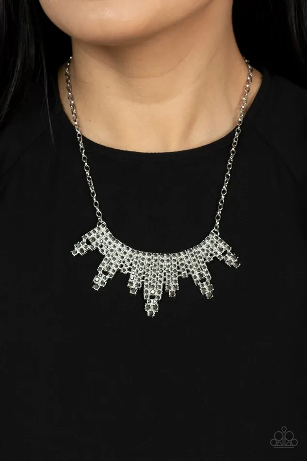 Paparazzi Jewelry Necklaces Paparazzi Necklace Skyscraping Sparkle Silver