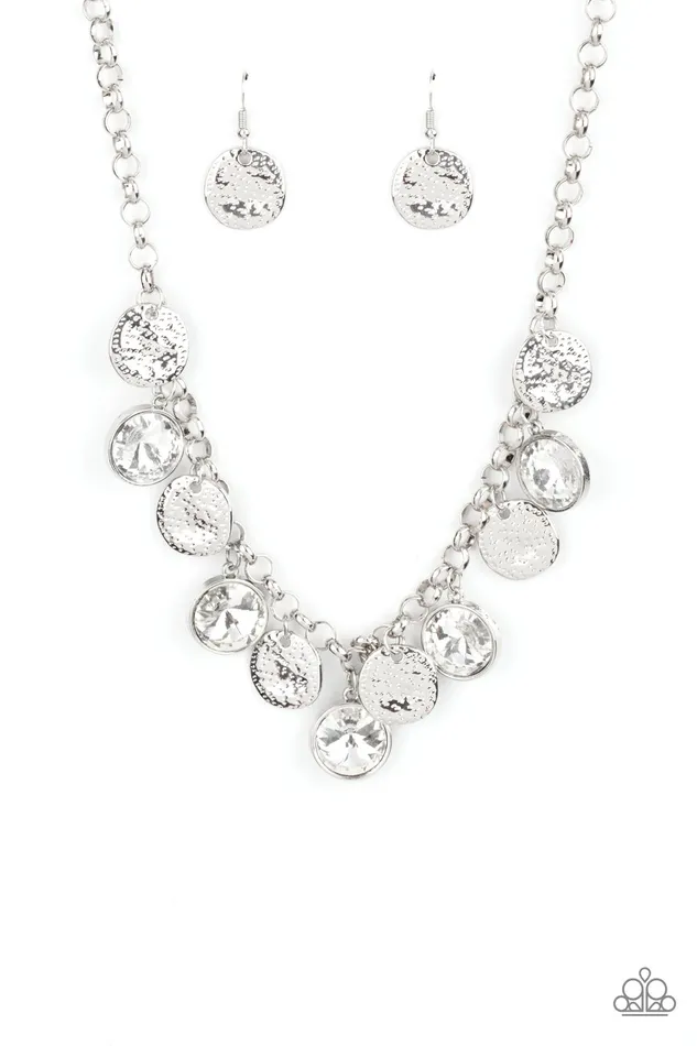 Paparazzi Jewelry Necklaces Paparazzi Necklace Spot On Sparkle White
